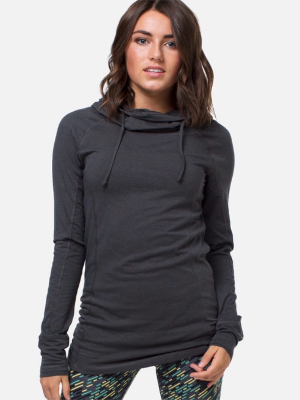 Cariloha Bamboo Cowl Neck Hoodie Womens L Grey Pullover Relaxed Athletic Soft